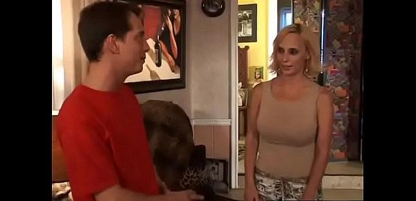  Hot married MILF asks stepson his opinion about her tits